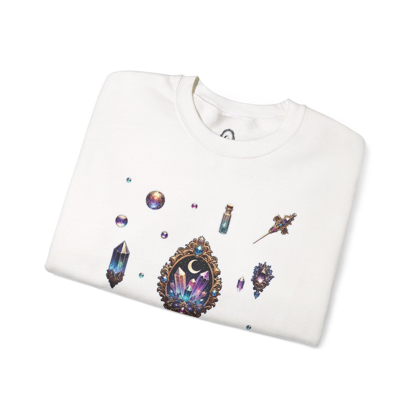 “Crystal Gem” Unisex Heavy Blend™ Crewneck Sweatshirt — soft, strong, and sparkling 💎🌌🖤