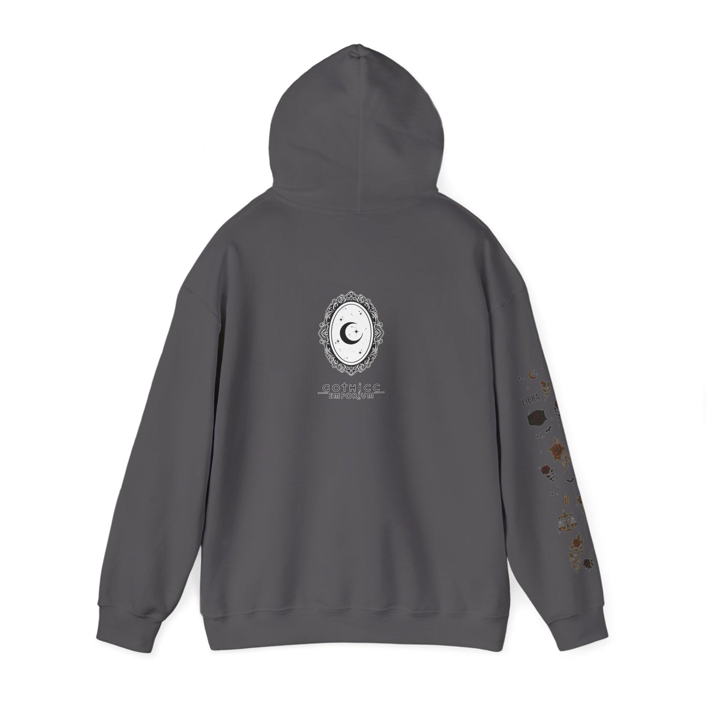 “Libra” Unisex Heavy Blend™ Hooded Sweatshirt — balanced, bold, and serving celestial symmetry♎🖤⚖️✨
