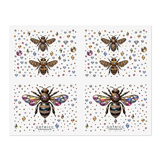 “BEEJEWEL” Sticker Sheet — sting sweet, sparkle sharp 🐝💎🖤✨