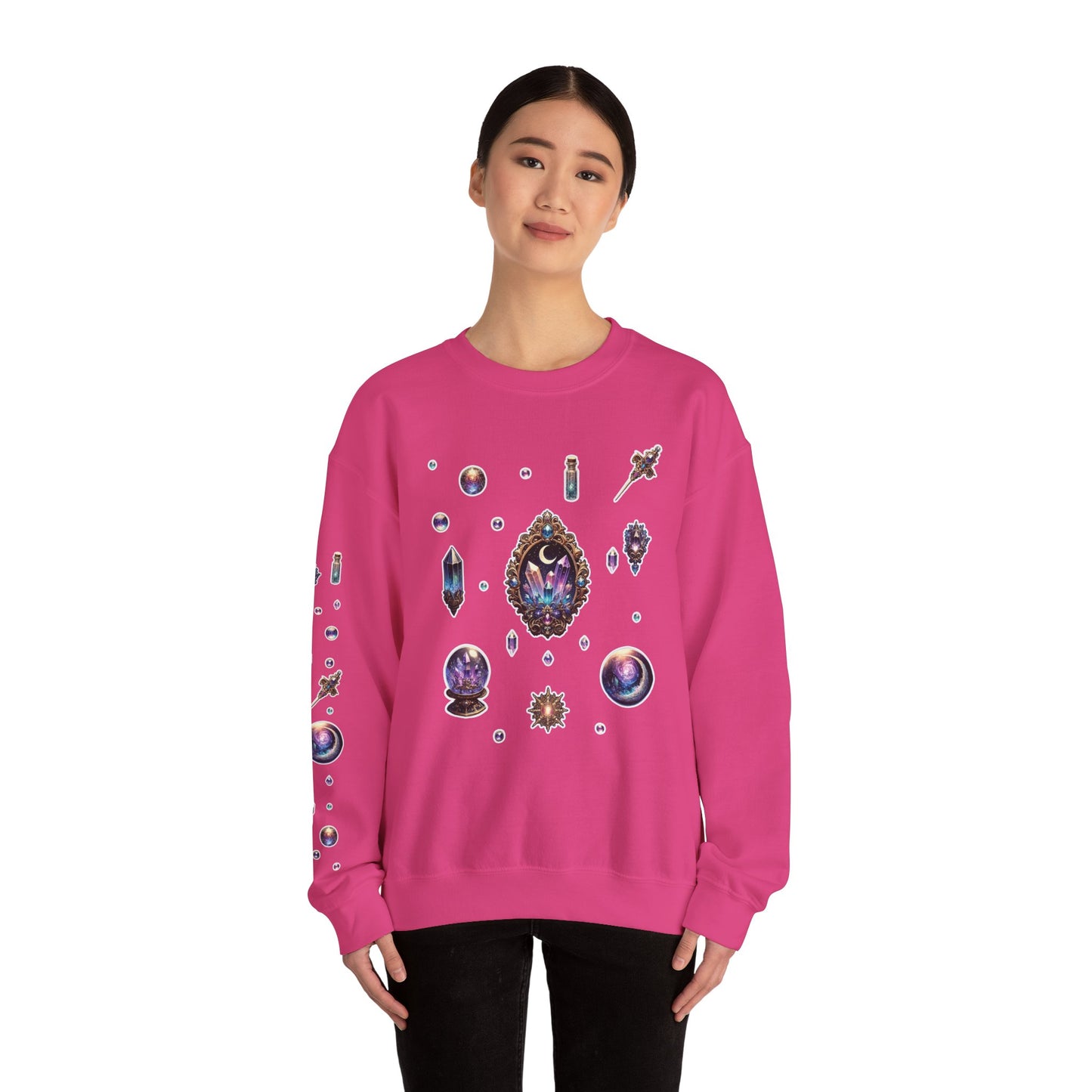 “Crystal Gem” Unisex Heavy Blend™ Crewneck Sweatshirt — soft, strong, and sparkling 💎🌌🖤