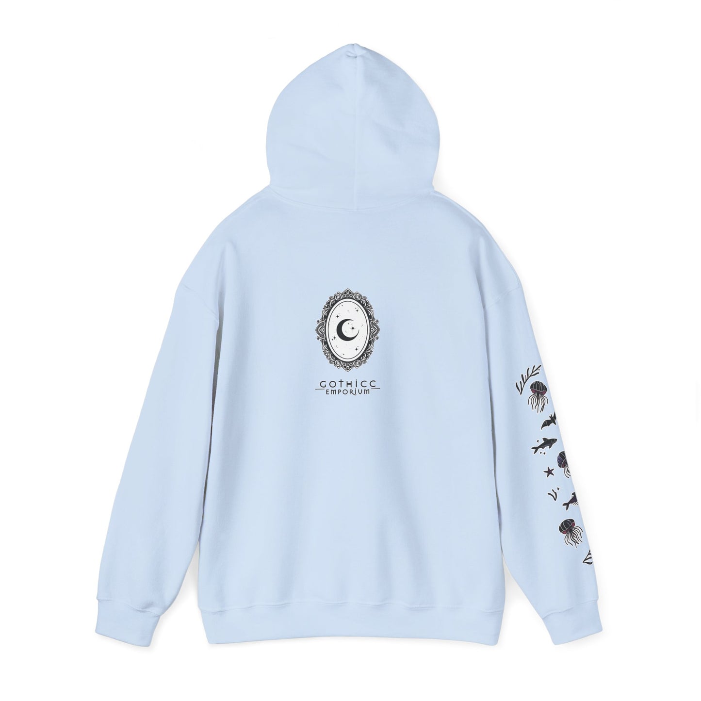🧜♀️“Siren in the Shadows” Unisex Heavy Blend™ Hooded Sweatshirt — haunting, hypnotic, and draped in danger 🖤🌊🧜♀️🌑