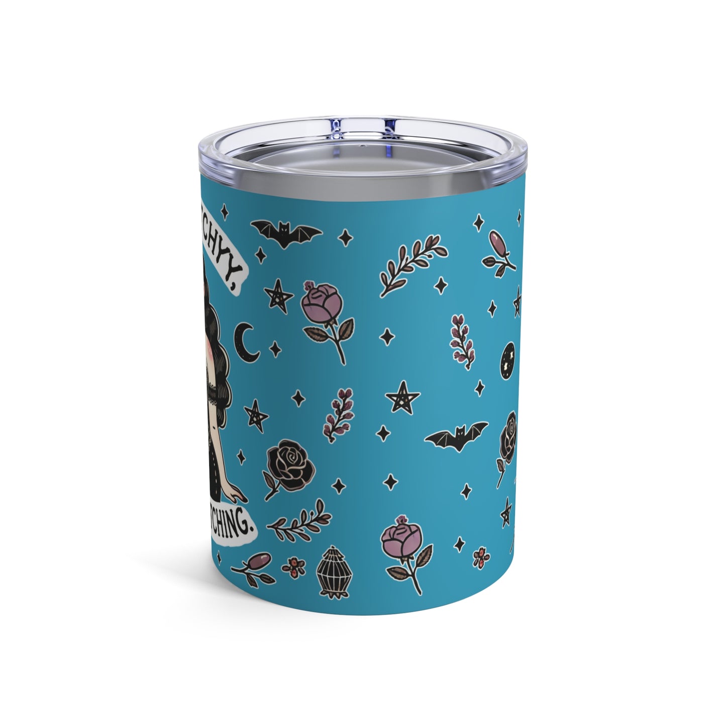 "Thicc Witchyy" Tumbler 10oz in turquoise