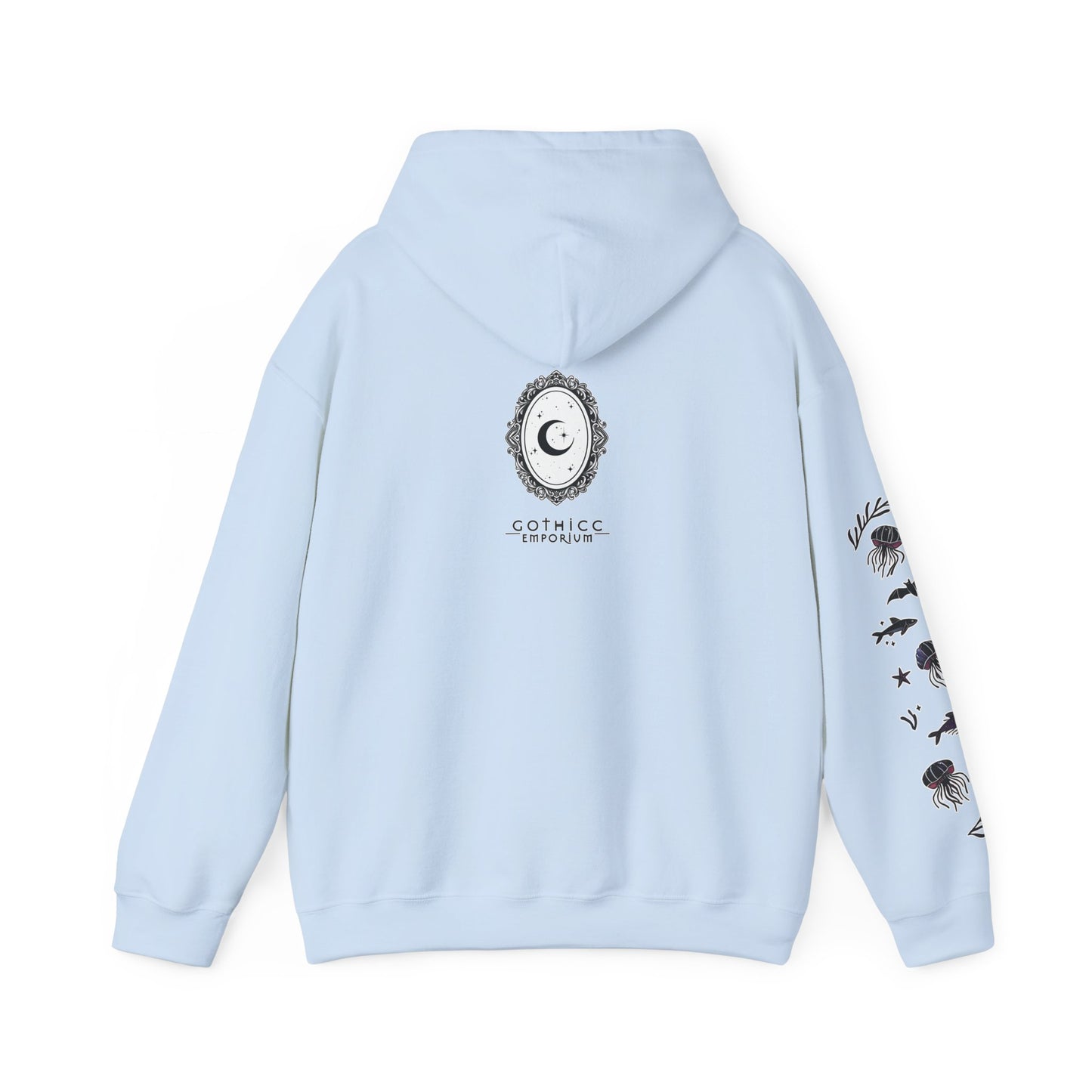 🧜♀️“Siren in the Shadows” Unisex Heavy Blend™ Hooded Sweatshirt — haunting, hypnotic, and draped in danger 🖤🌊🧜♀️🌑