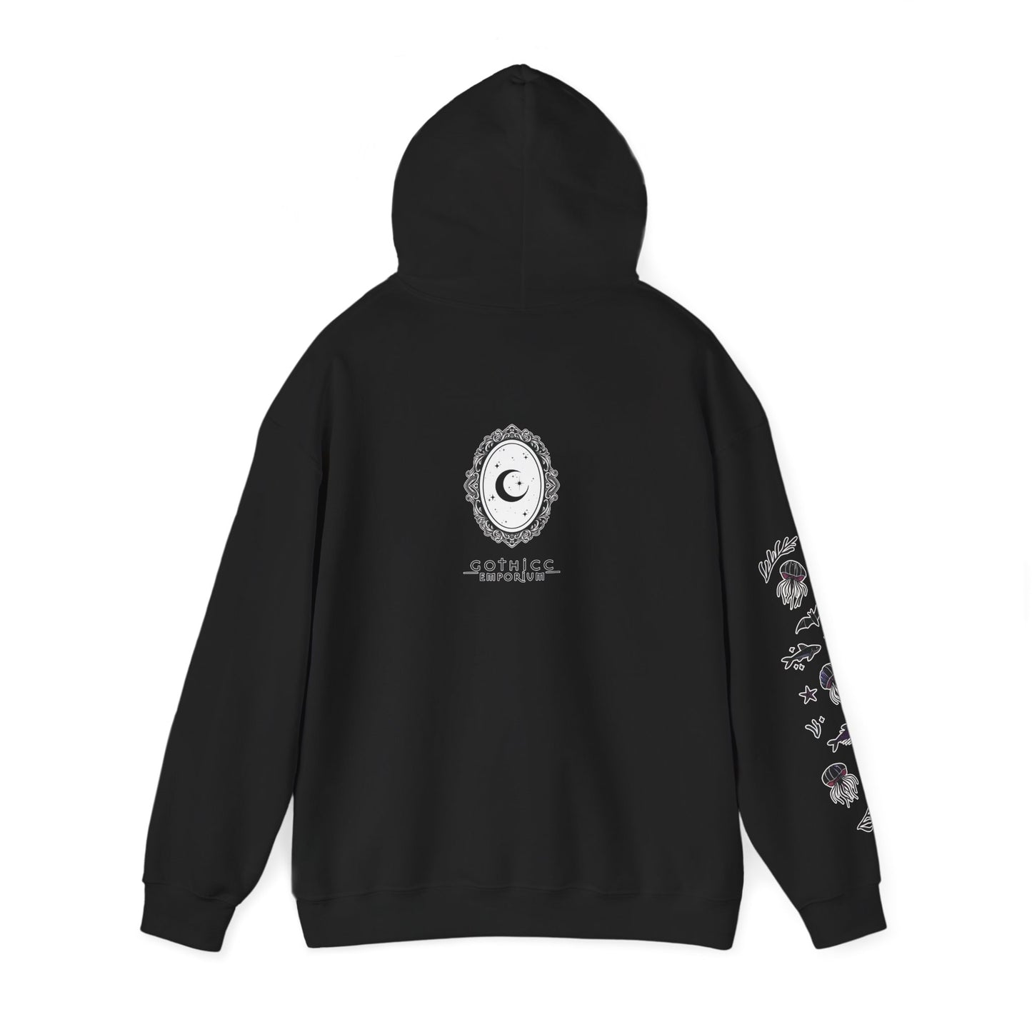 🧜♀️“Siren in the Shadows” Unisex Heavy Blend™ Hooded Sweatshirt — haunting, hypnotic, and draped in danger 🖤🌊🧜♀️🌑