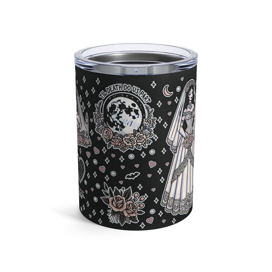 "Bride” Tumbler – 10oz Black— elegant, edgy, and made for matrimony with bite 💍🖤🥂✨
