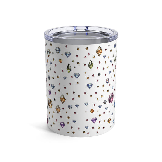 “BEEJEWEL” Tumbler – 10oz in White — buzzing, bold, and built to sip with sting 🐝💎🥤🖤