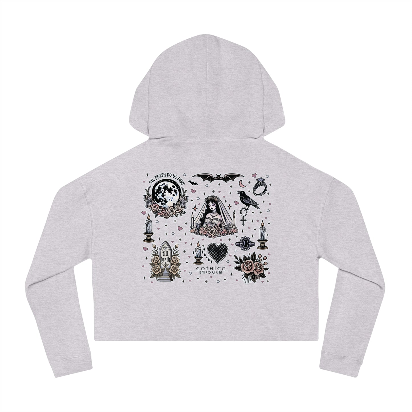 "Bride" Cropped Hooded Sweatshirt
