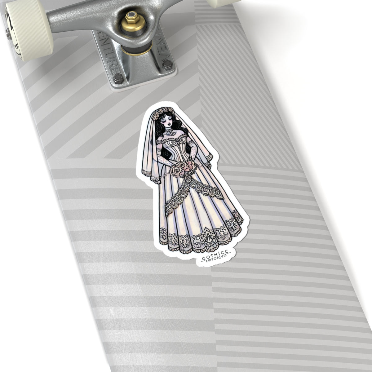βBrideβ Kiss-Cut Sticker β hauntingly hitched and cute as hell π°ββοΈππ€π