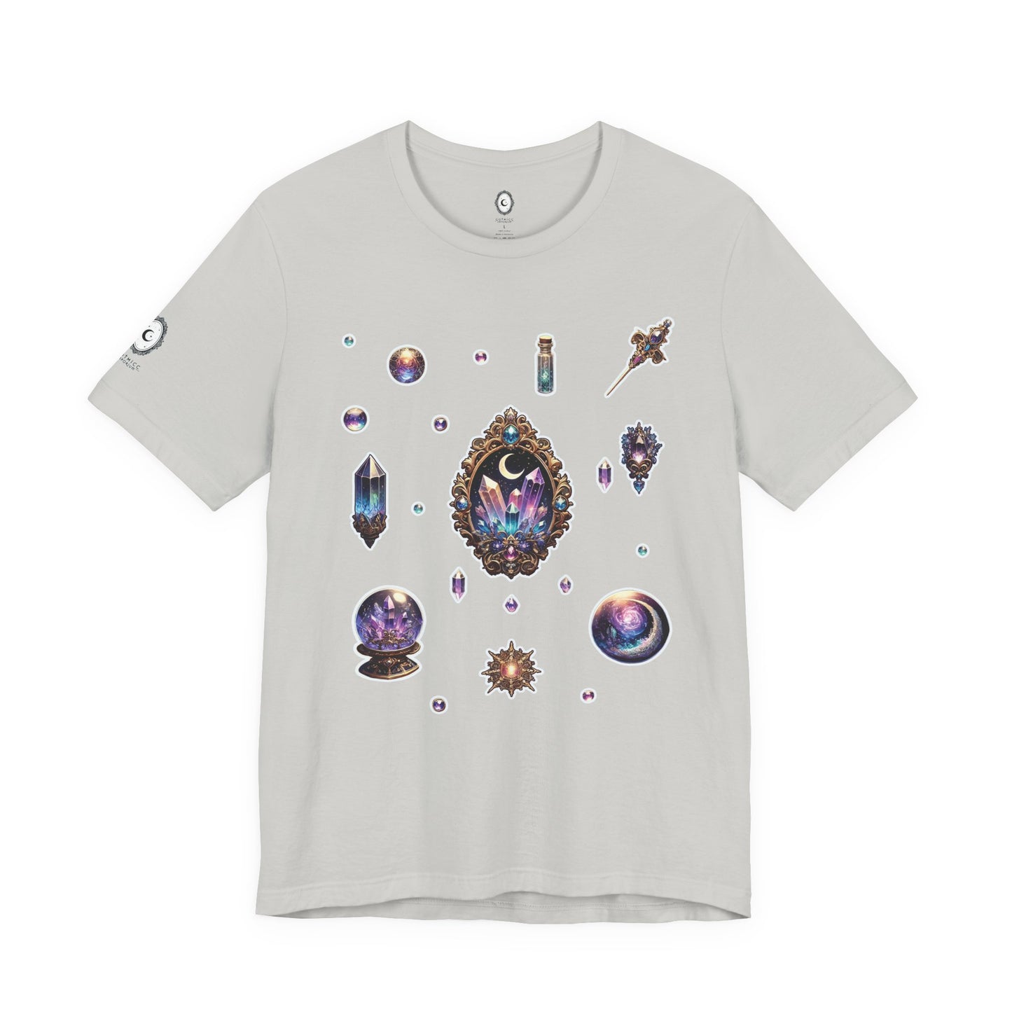 “Crystal Gem” Unisex Jersey Short Sleeve Tee — smooth, sharp, and charged with cosmic energy 💎🌌🖤