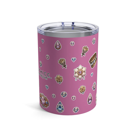 “Jeweled Bunny” Tumbler – pink 10oz — sweet, sparkly, and built for bold sips 🐰💅💎🖤