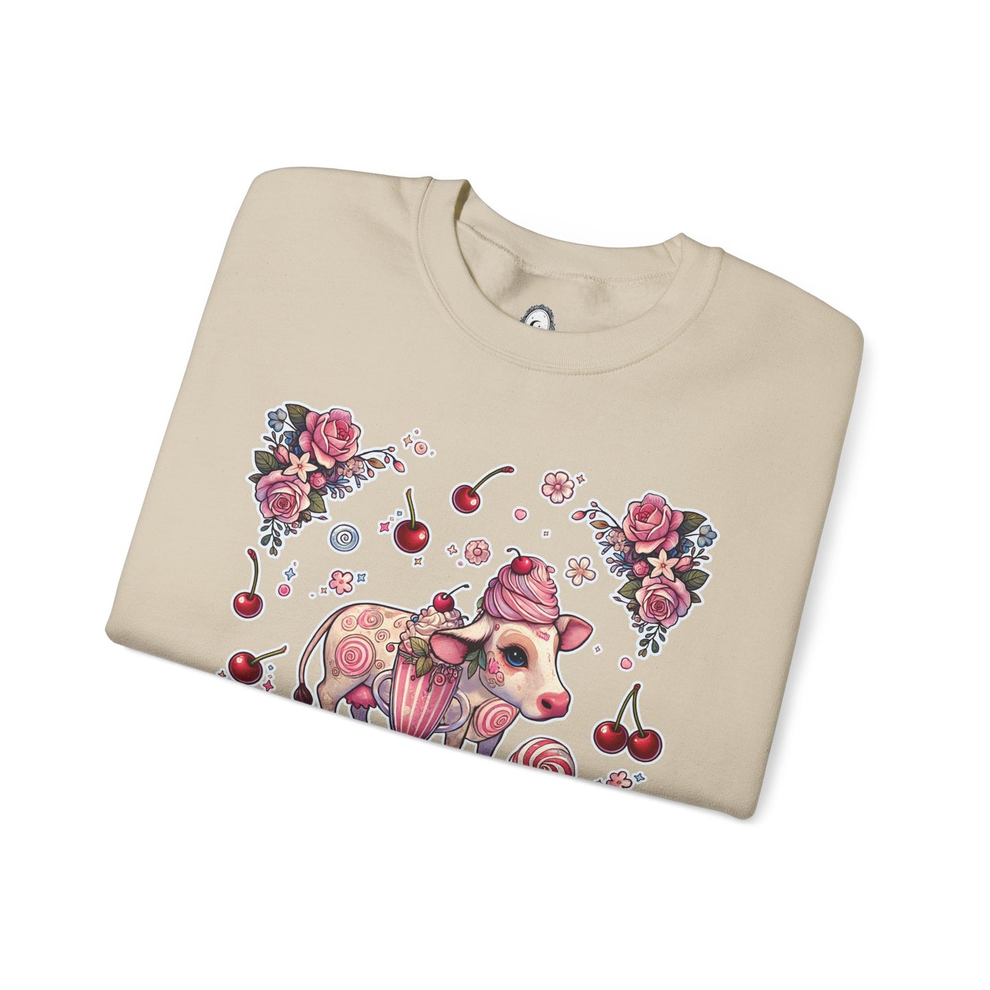 “Milkshake Cow” Unisex Heavy Blend™ Crewneck Sweatshirt — thick-cut comfort with dairy-core drip 🐄🥤🖤✨