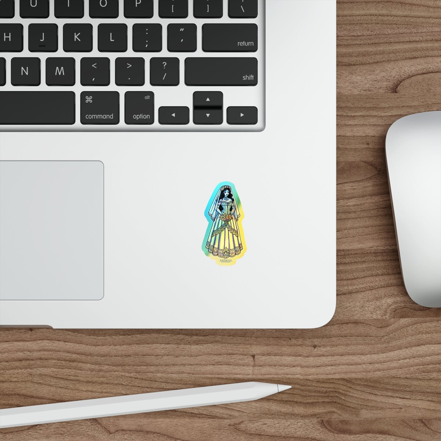 βBrideβ Holographic Die-Cut Sticker β glam, ghoul, and ready to wed π€πππ°ββοΈ