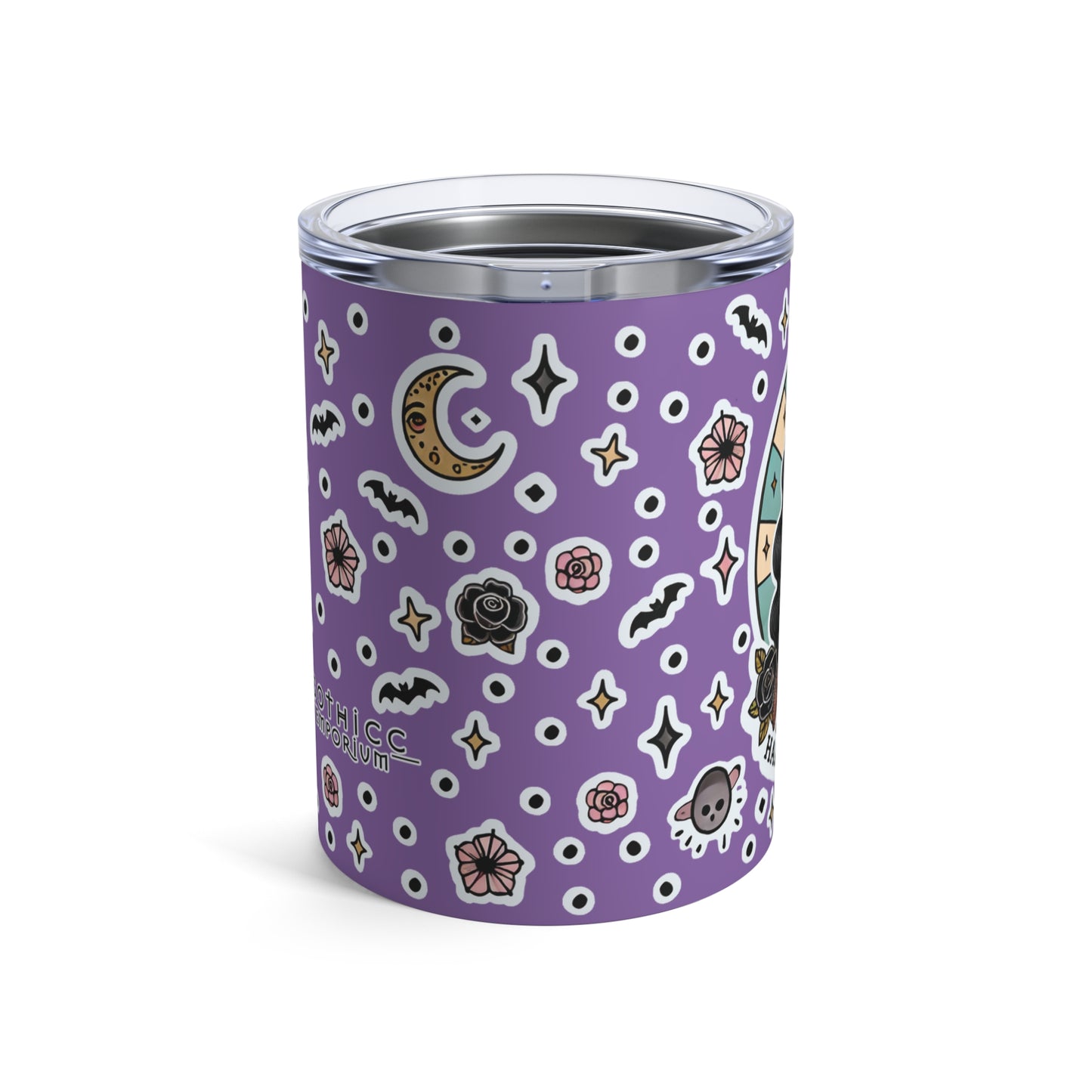 “Soft Goth” Tumbler – 10oz in purple — delicate, dangerous, and made to sip in silence and slay 🖤🌫️✨