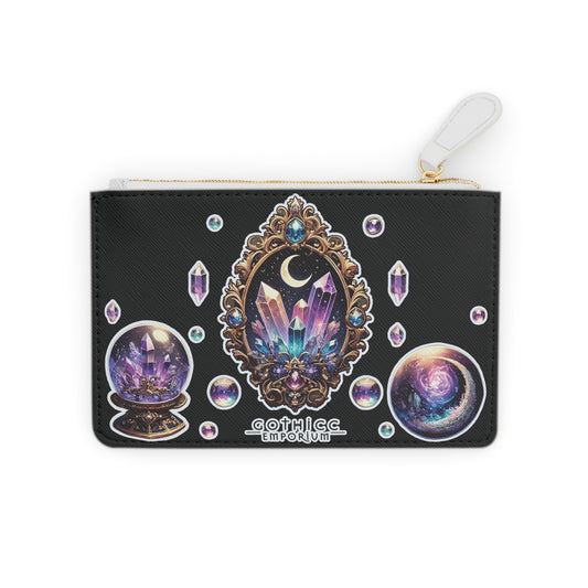 "Crystal Gem" Mini Clutch Bag in black