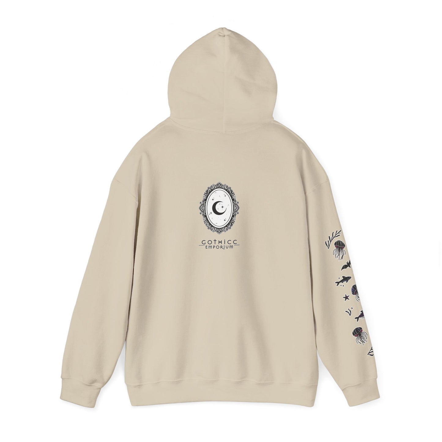 🧜♀️“Siren in the Shadows” Unisex Heavy Blend™ Hooded Sweatshirt — haunting, hypnotic, and draped in danger 🖤🌊🧜♀️🌑