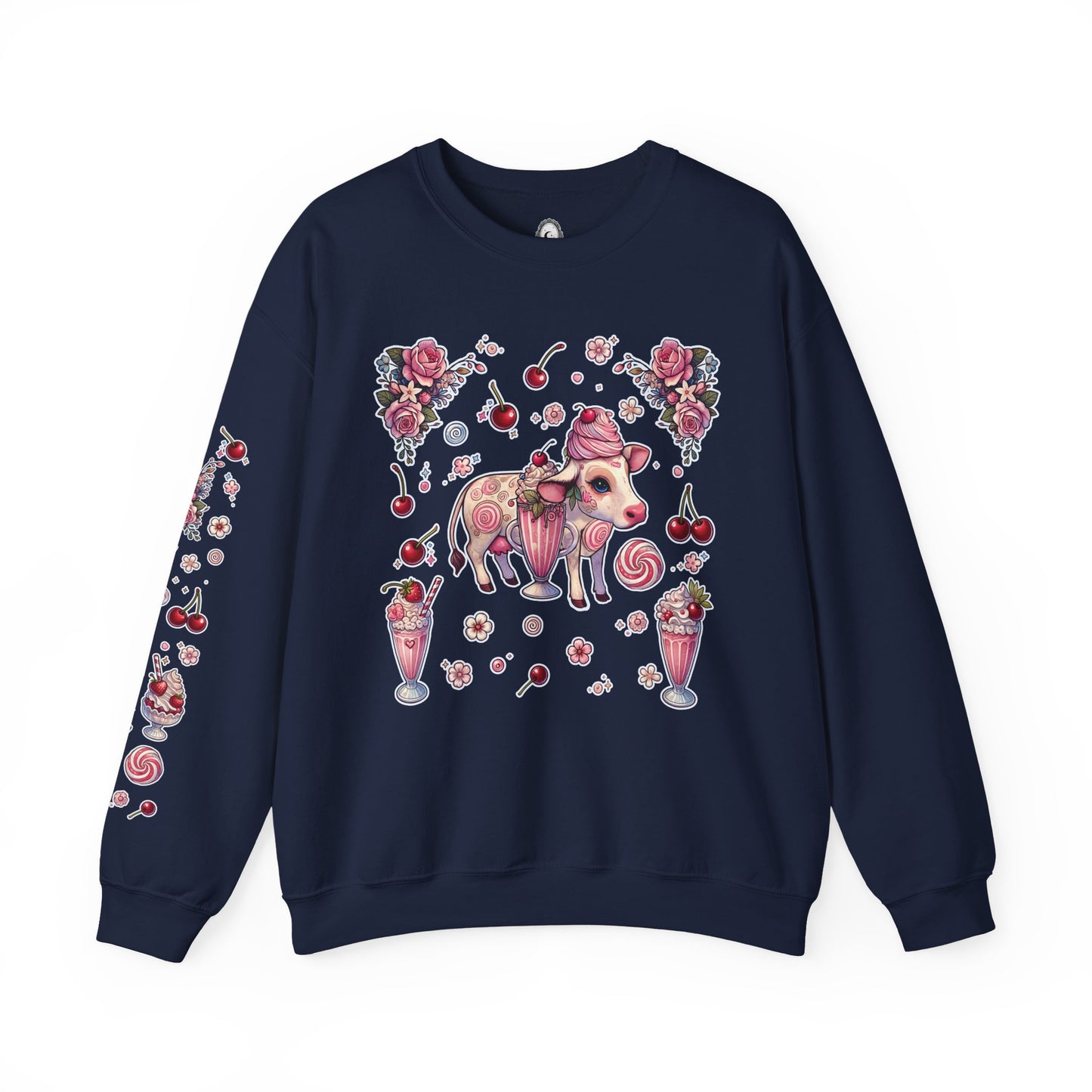 “Milkshake Cow” Unisex Heavy Blend™ Crewneck Sweatshirt — thick-cut comfort with dairy-core drip 🐄🥤🖤✨