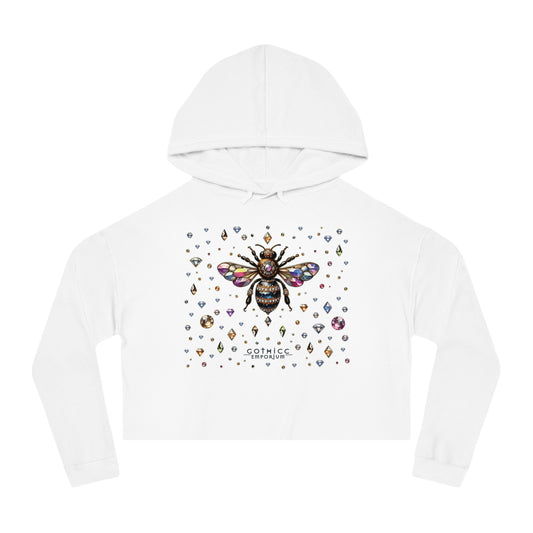 🐝“BEEJEWEL” Cropped Hooded Sweatshirt — sweet like nectar, stung with style 🖤💎