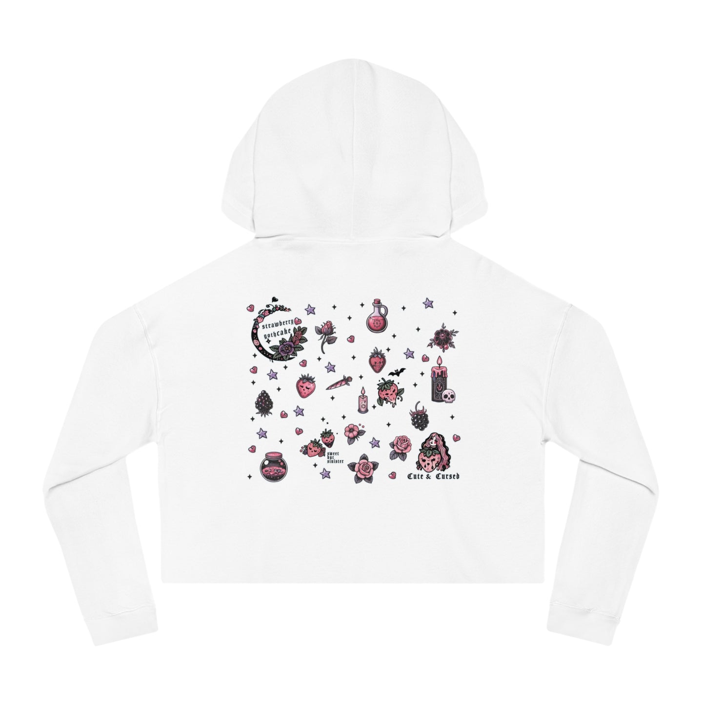 🍓“Berry Bewitched” Cropped Hooded Sweatshirt — juicy, hexed, and laced with dark sweetness 🔮🖤✨