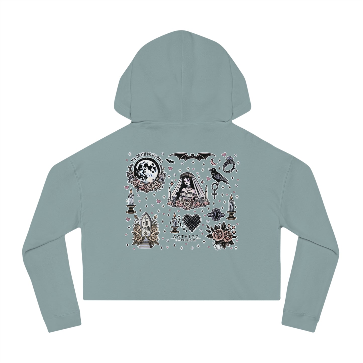 "Bride" Cropped Hooded Sweatshirt