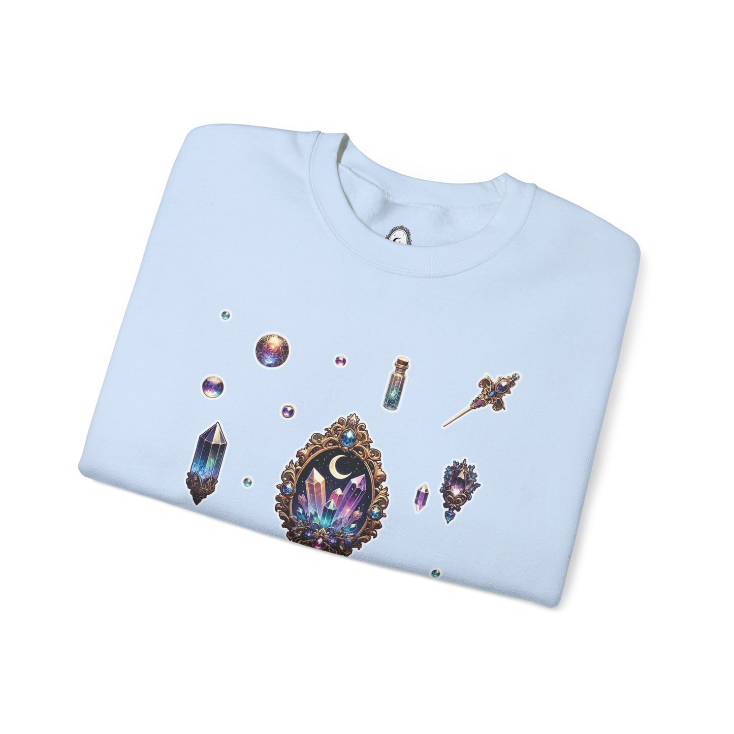 “Crystal Gem” Unisex Heavy Blend™ Crewneck Sweatshirt — soft, strong, and sparkling 💎🌌🖤