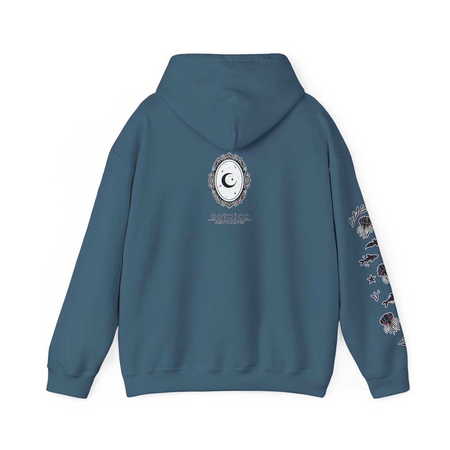 🧜♀️“Siren in the Shadows” Unisex Heavy Blend™ Hooded Sweatshirt — haunting, hypnotic, and draped in danger 🖤🌊🧜♀️🌑