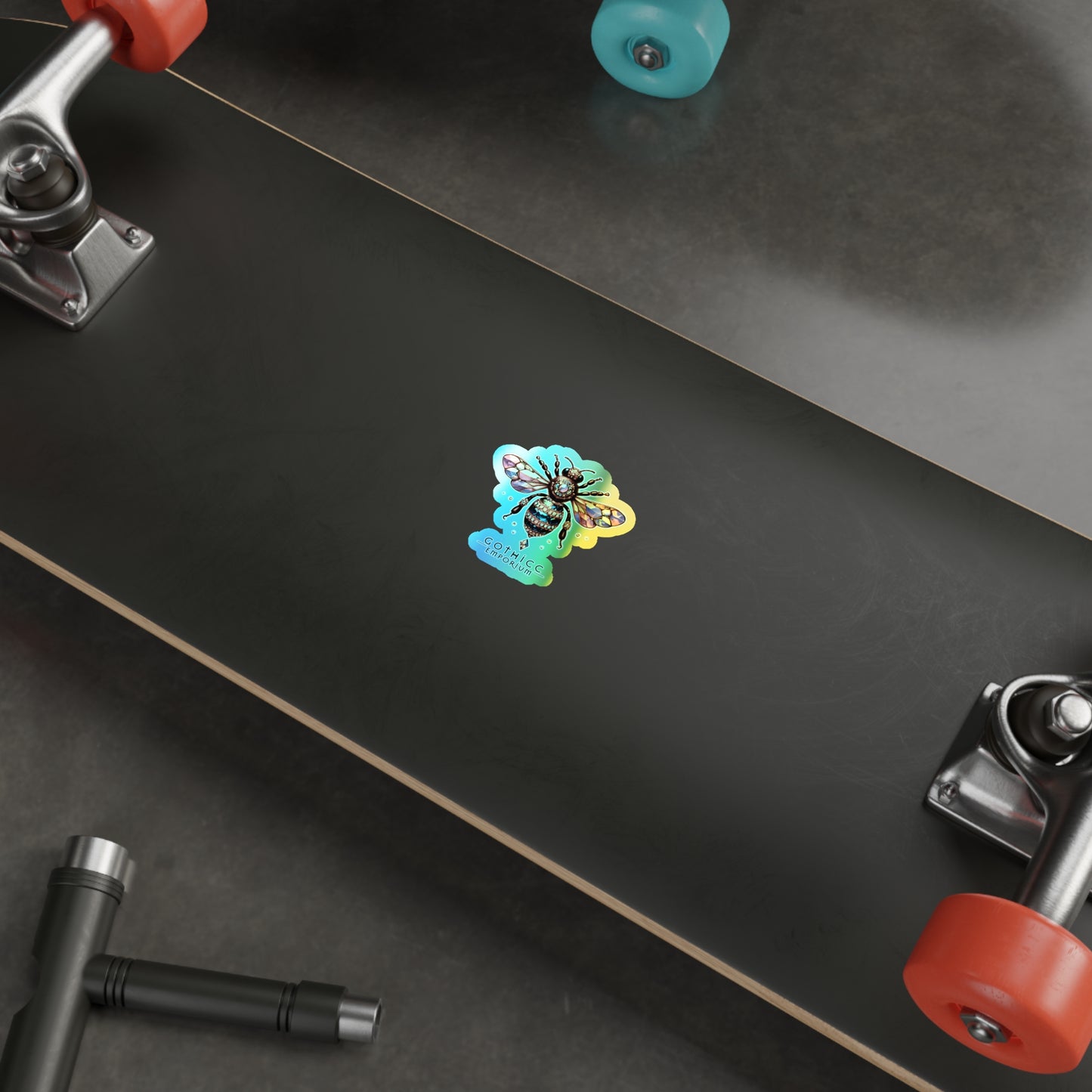 🐝 “BEEJEWEL” Holographic Die-Cut Sticker — buzzworthy sparkle with bite 💎🖤🌈