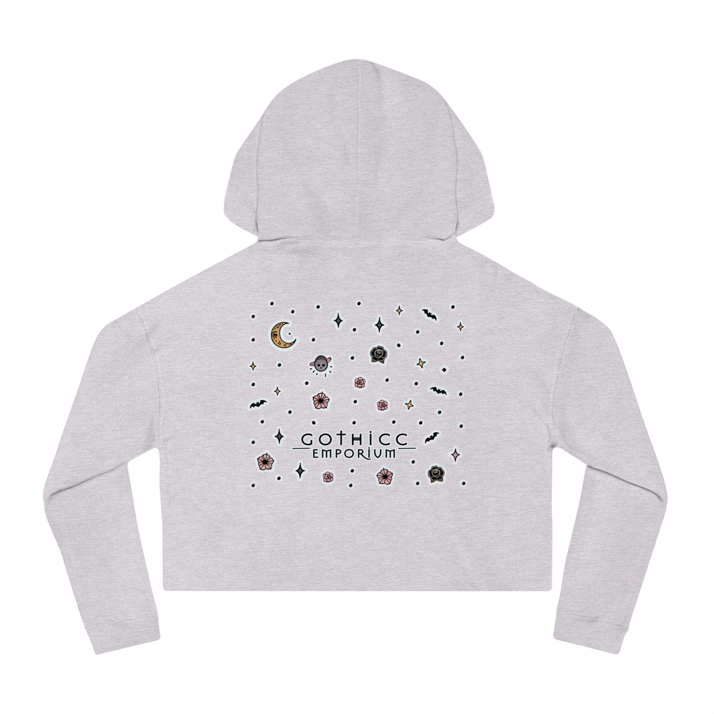 “Soft Goth” Cropped Hooded Sweatshirt — tender, toxic, and softly unbothered 🖤🌫️🕸️✨