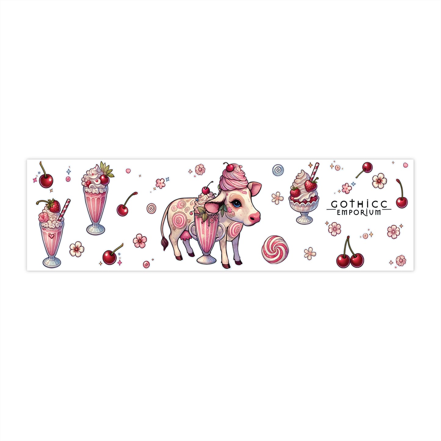 “Milkshake Cow” Bumper Sticker — thicc, glossy, and made to turn heads in traffic 🐄🚗💅✨