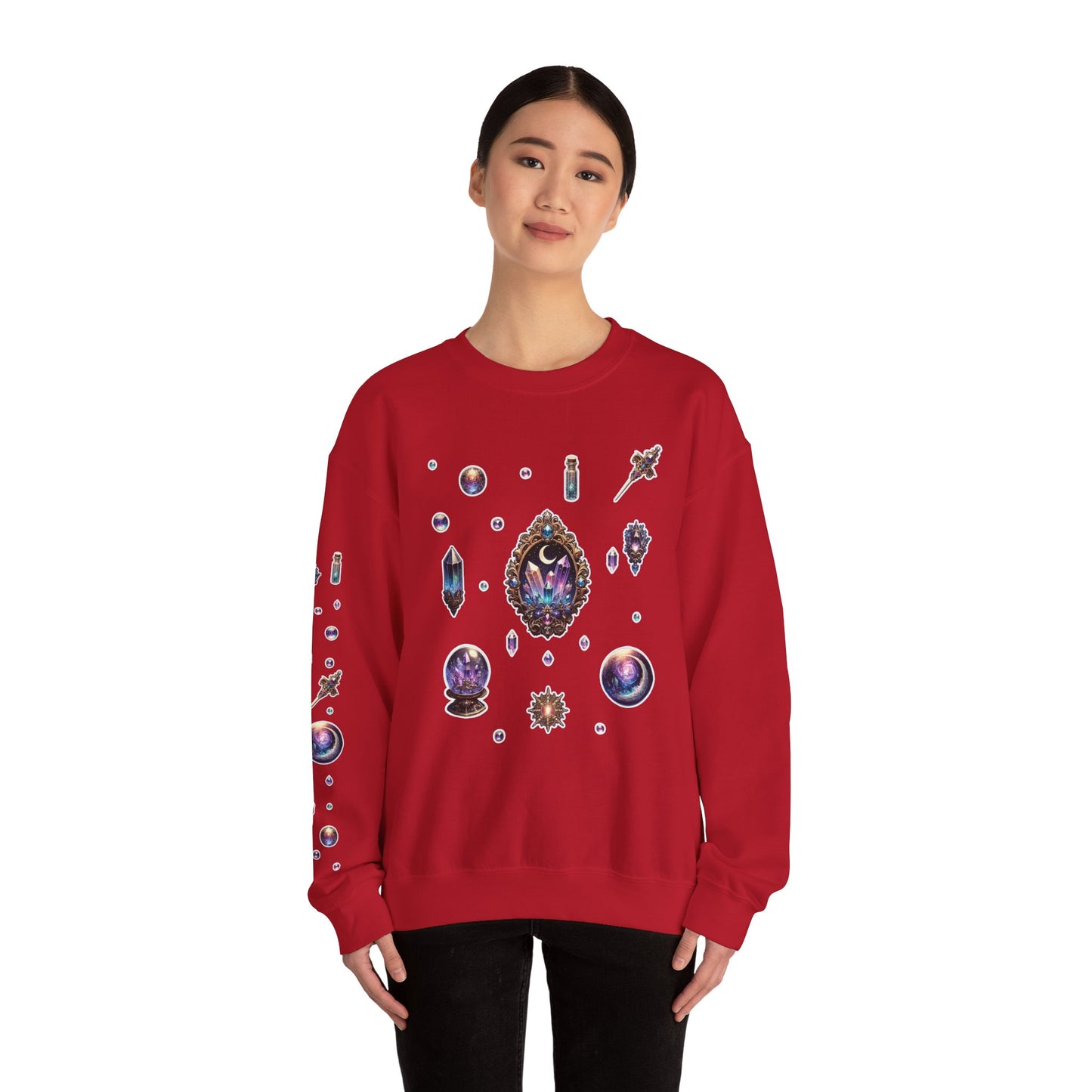 “Crystal Gem” Unisex Heavy Blend™ Crewneck Sweatshirt — soft, strong, and sparkling 💎🌌🖤