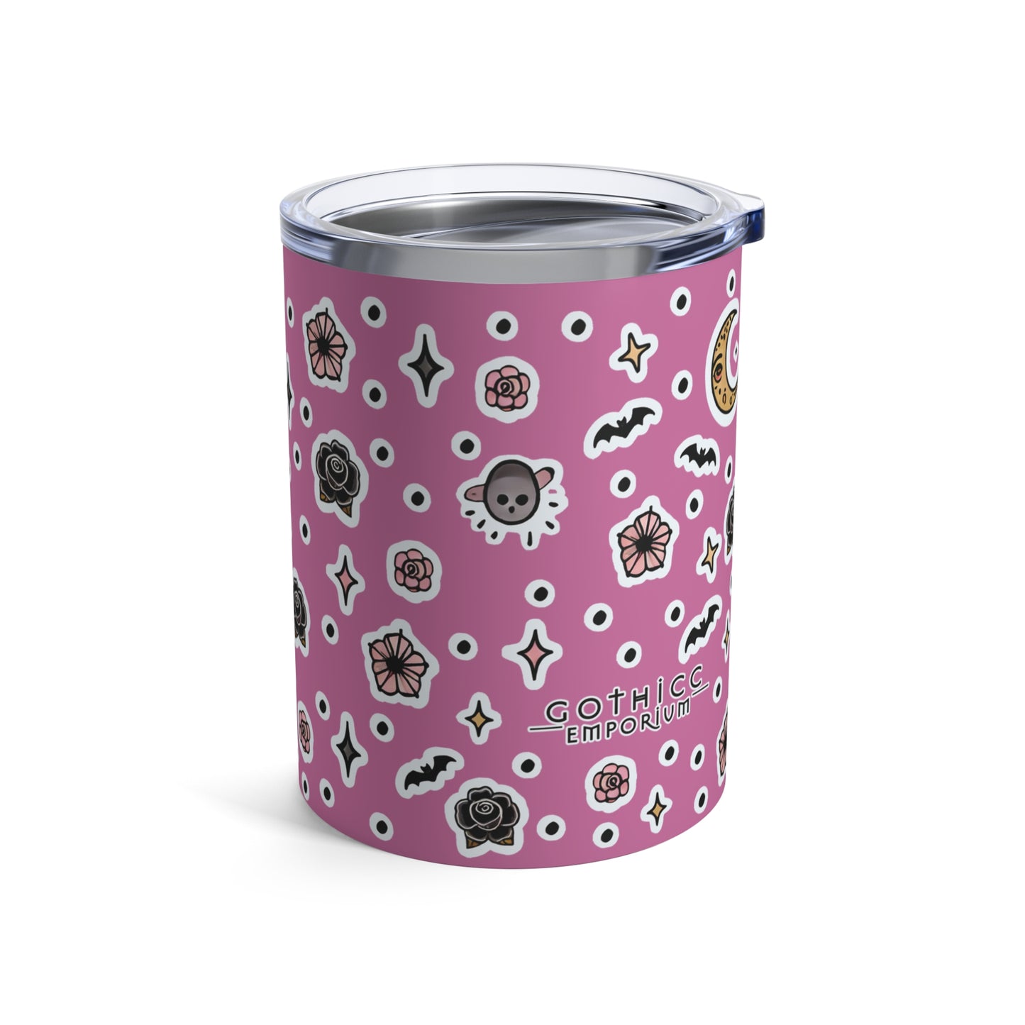 “Soft Goth” Tumbler – 10oz in pink — delicate, dangerous, and made to sip in silence and slay 🖤🌫️✨