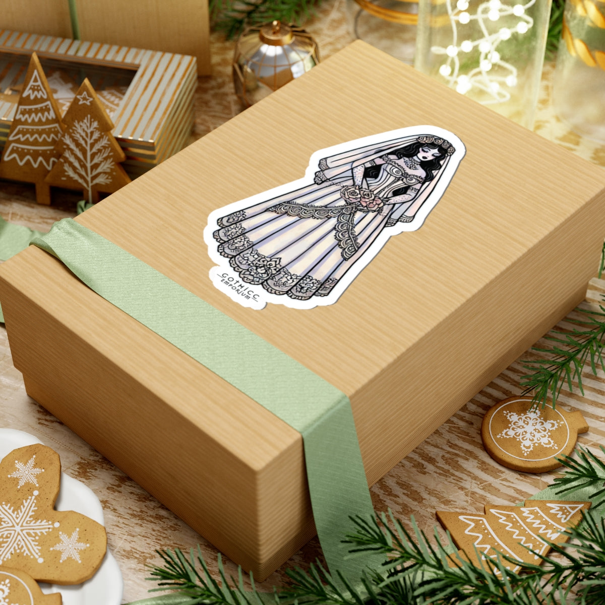 βBrideβ Kiss-Cut Sticker β hauntingly hitched and cute as hell π°ββοΈππ€π