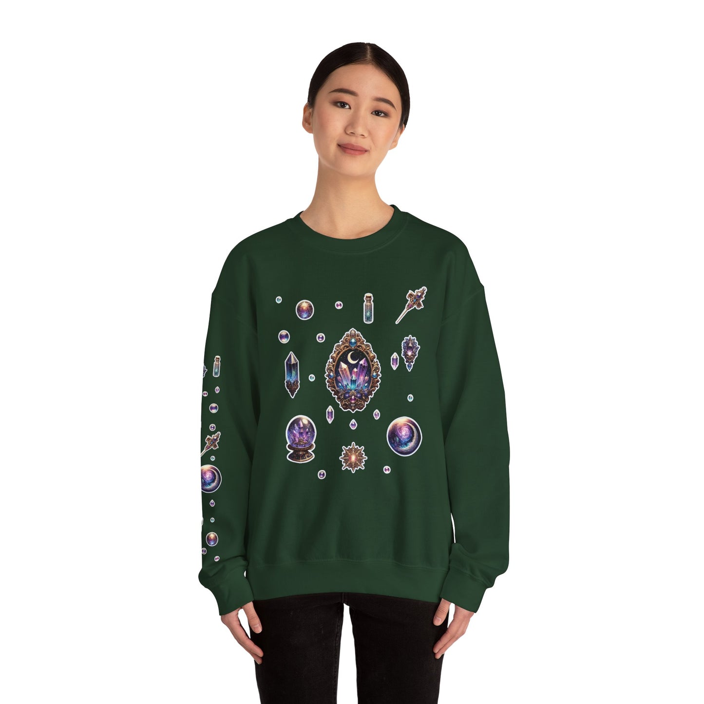 “Crystal Gem” Unisex Heavy Blend™ Crewneck Sweatshirt — soft, strong, and sparkling 💎🌌🖤