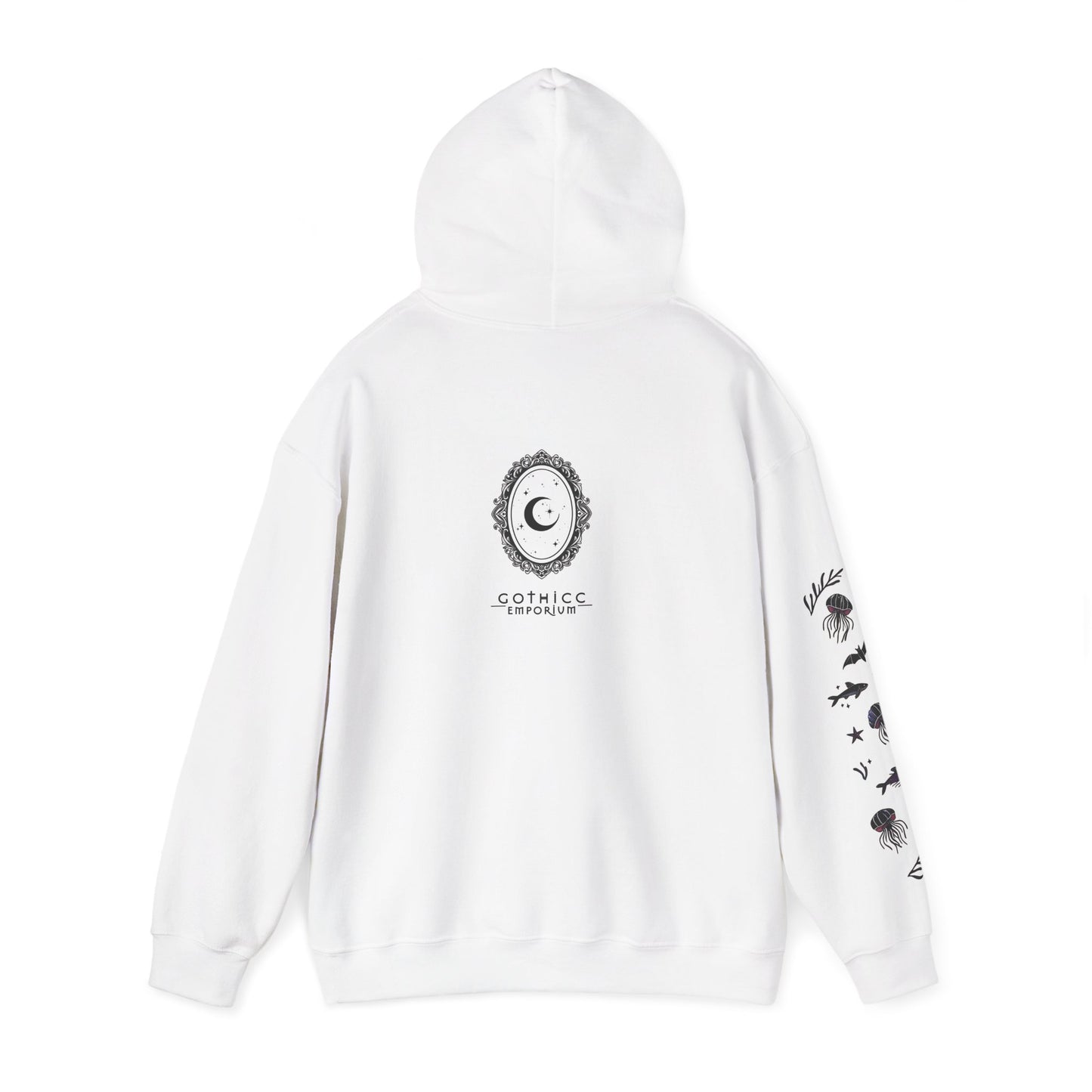 🧜♀️“Siren in the Shadows” Unisex Heavy Blend™ Hooded Sweatshirt — haunting, hypnotic, and draped in danger 🖤🌊🧜♀️🌑