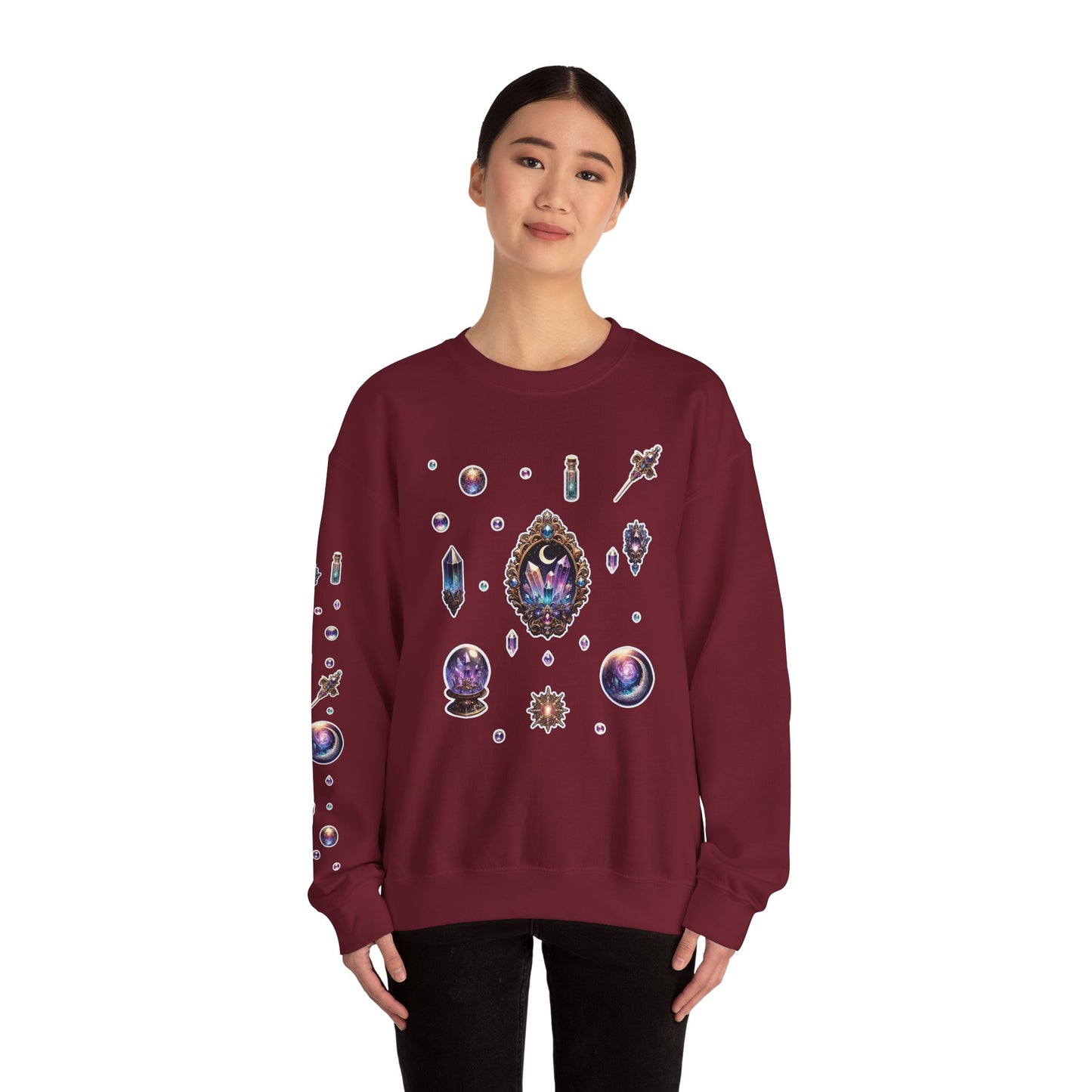 “Crystal Gem” Unisex Heavy Blend™ Crewneck Sweatshirt — soft, strong, and sparkling 💎🌌🖤