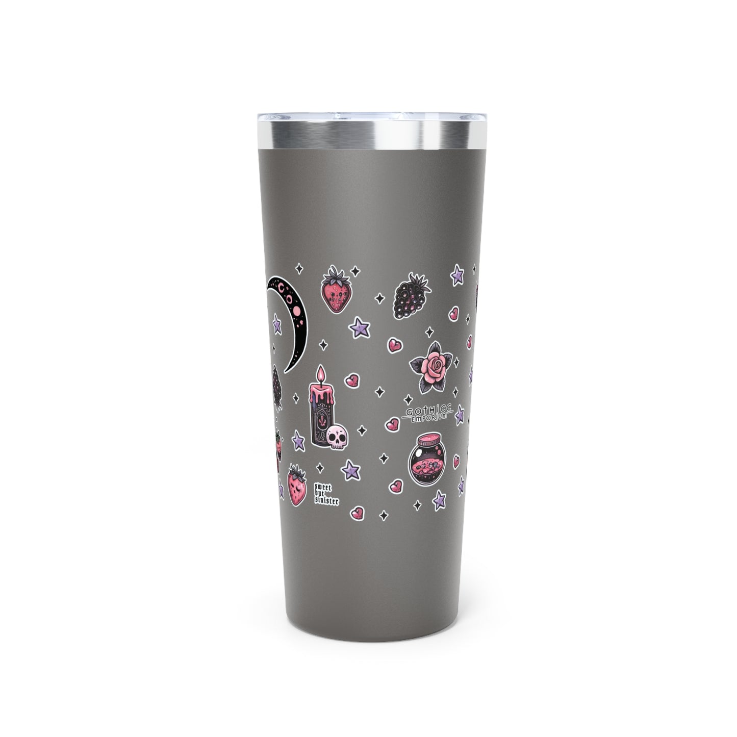 “Berry Bewitched” Copper Vacuum Insulated Tumbler – 22oz — sweetly cursed, sipped with power 🍓🌙🔥🖤
