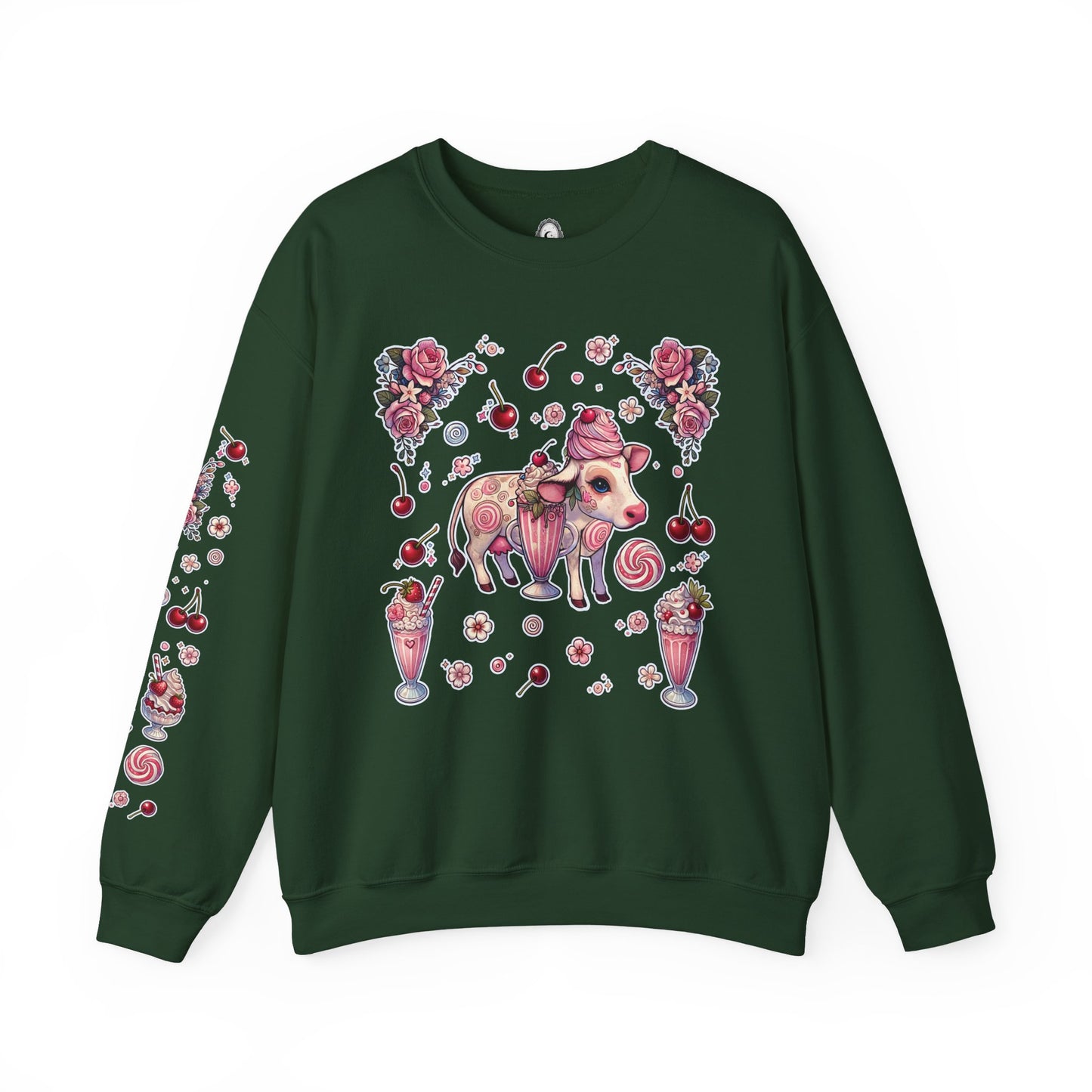 “Milkshake Cow” Unisex Heavy Blend™ Crewneck Sweatshirt — thick-cut comfort with dairy-core drip 🐄🥤🖤✨