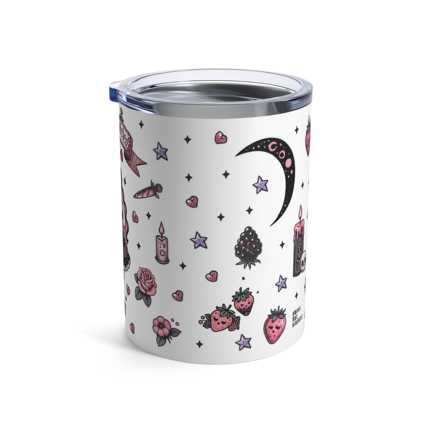 "Berry Bewitched” Tumbler – 10oz white— sultry, sweet, and steeped in magic 🍓🔮🖤✨