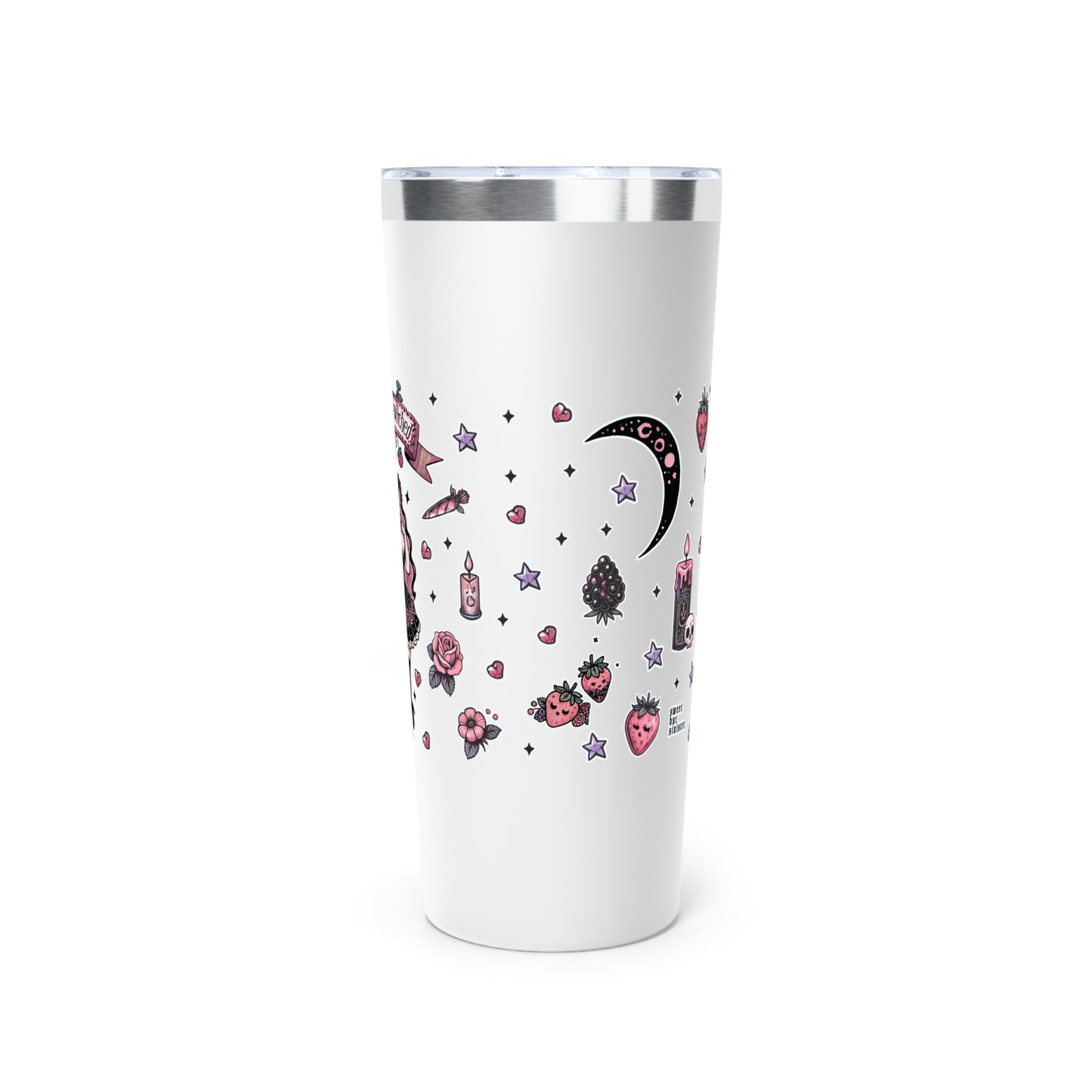 “Berry Bewitched” Copper Vacuum Insulated Tumbler – 22oz — sweetly cursed, sipped with power 🍓🌙🔥🖤