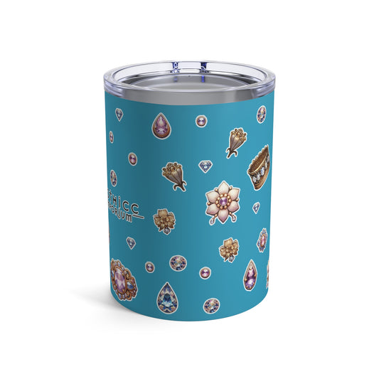 "Jeweled Bunny” Tumbler – 10oz turquoise— sweet, sparkly, and built for bold sips 🐰💅💎🖤 turquoise