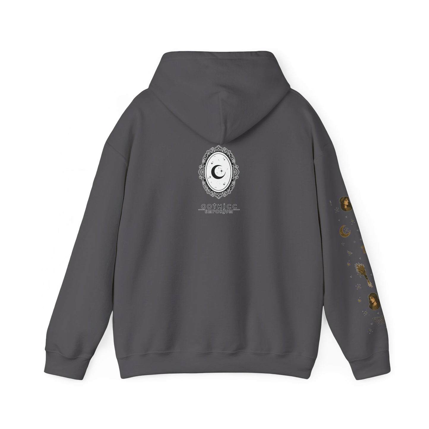 “Virgo” Unisex Heavy Blend™ Hooded Sweatshirt — organized, observant, and witchy in the best way ♍🖤✨