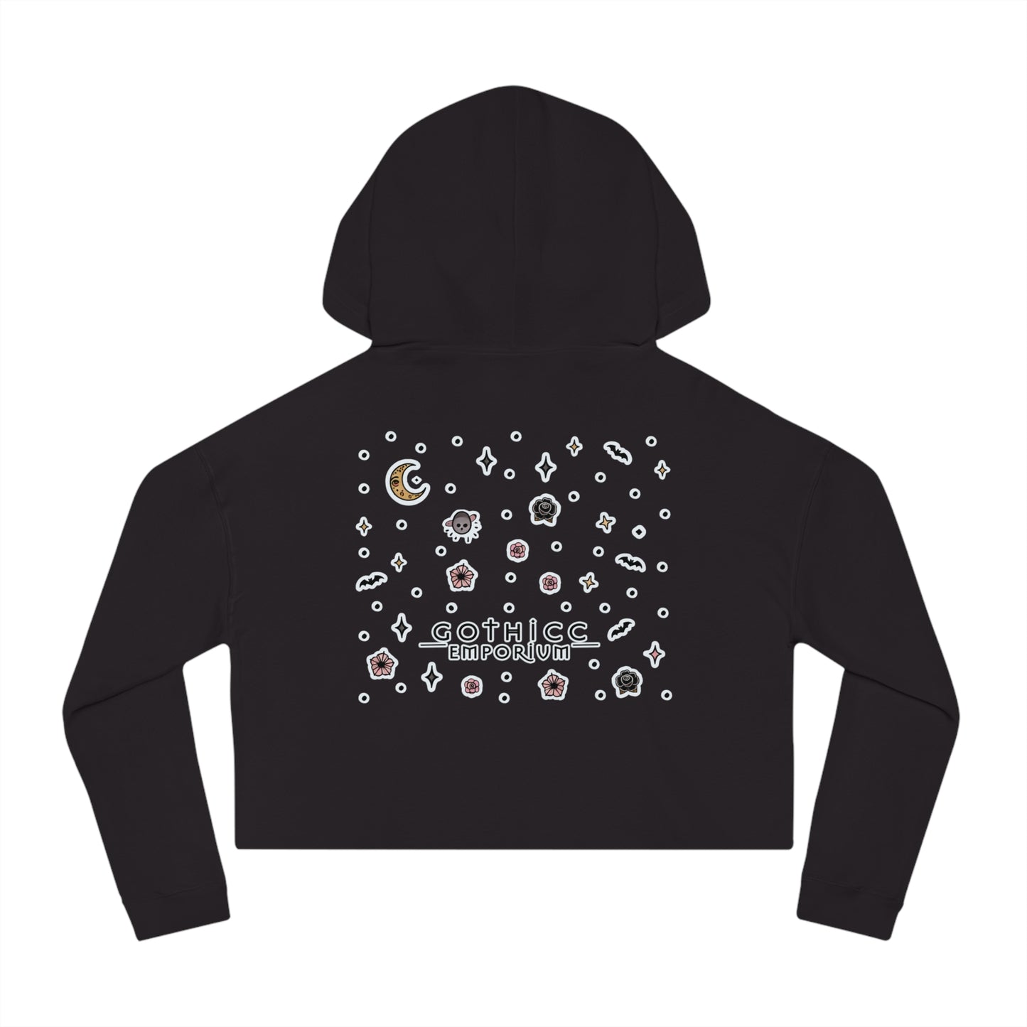 “Soft Goth” Cropped Hooded Sweatshirt — tender, toxic, and softly unbothered 🖤🌫️🕸️✨