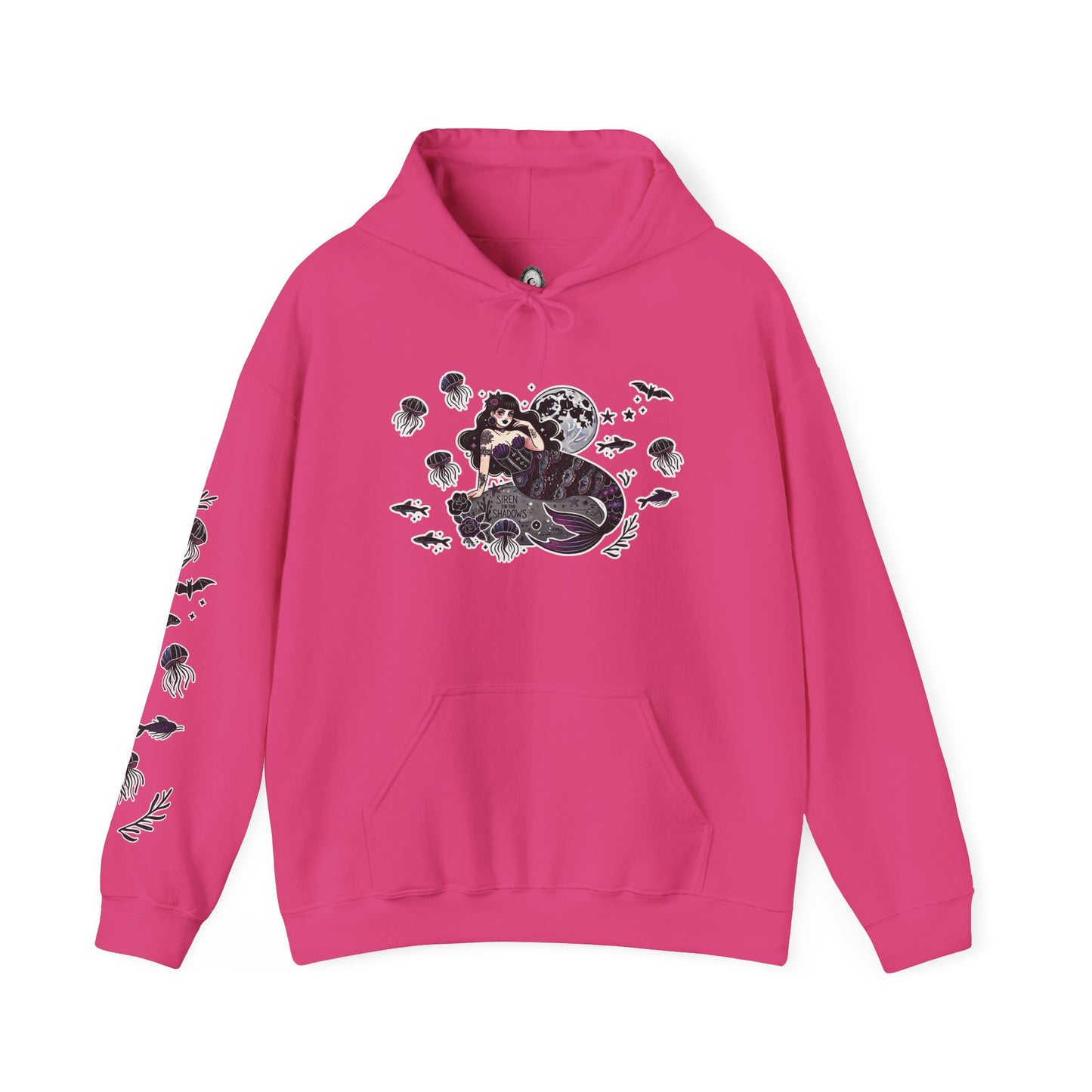 🧜♀️“Siren in the Shadows” Unisex Heavy Blend™ Hooded Sweatshirt — haunting, hypnotic, and draped in danger 🖤🌊🧜♀️🌑