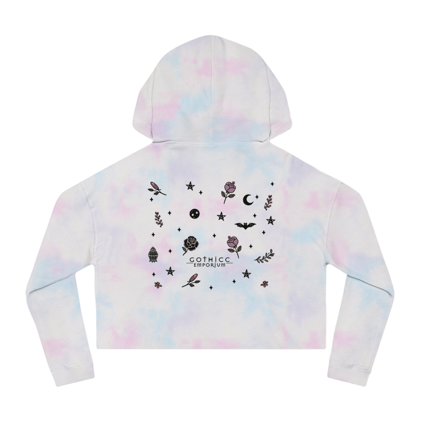 🌙 “Thicc Witchyy” Cropped Hooded Sweatshirt — cropped, curvy, and conjuring chaos 🖤🕯️✨