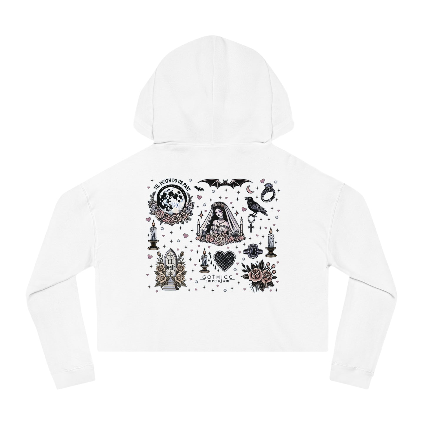 "Bride" Cropped Hooded Sweatshirt