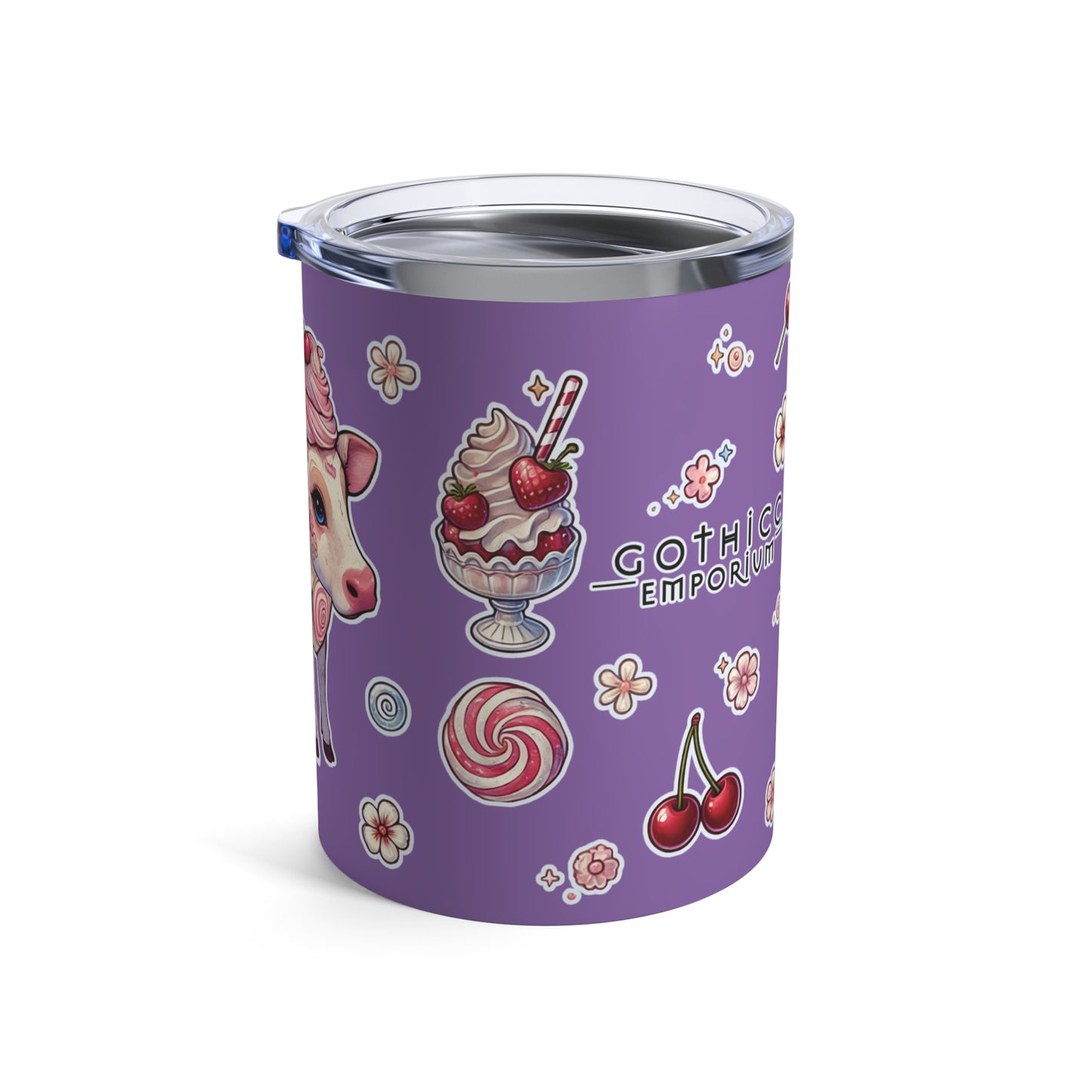“Milkshake Cow” Tumbler – 10oz purple— curvy, caffeinated, and ready to mooo-ve 🐄🥤🖤✨