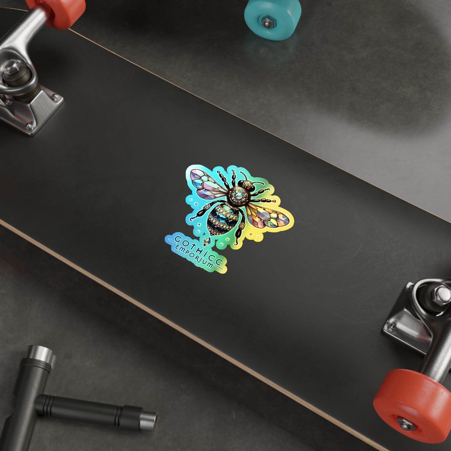 🐝 “BEEJEWEL” Holographic Die-Cut Sticker — buzzworthy sparkle with bite 💎🖤🌈