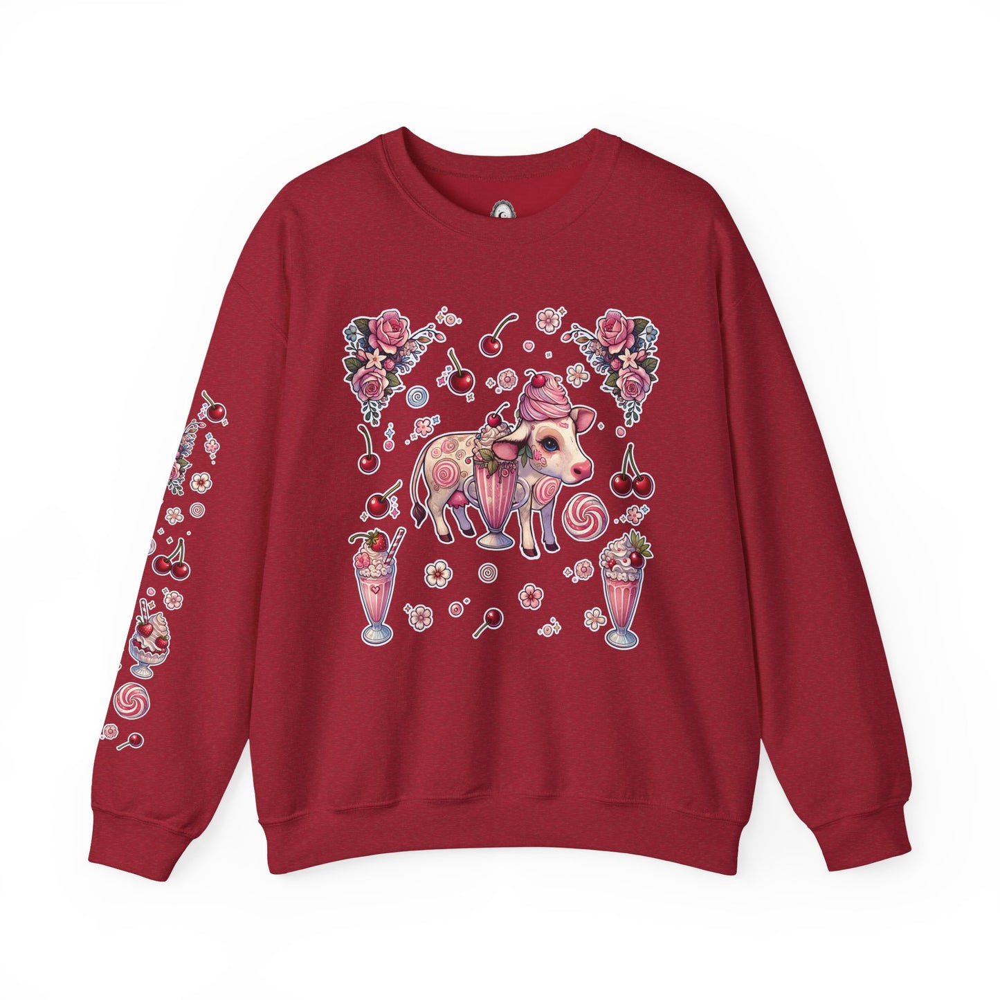 “Milkshake Cow” Unisex Heavy Blend™ Crewneck Sweatshirt — thick-cut comfort with dairy-core drip 🐄🥤🖤✨