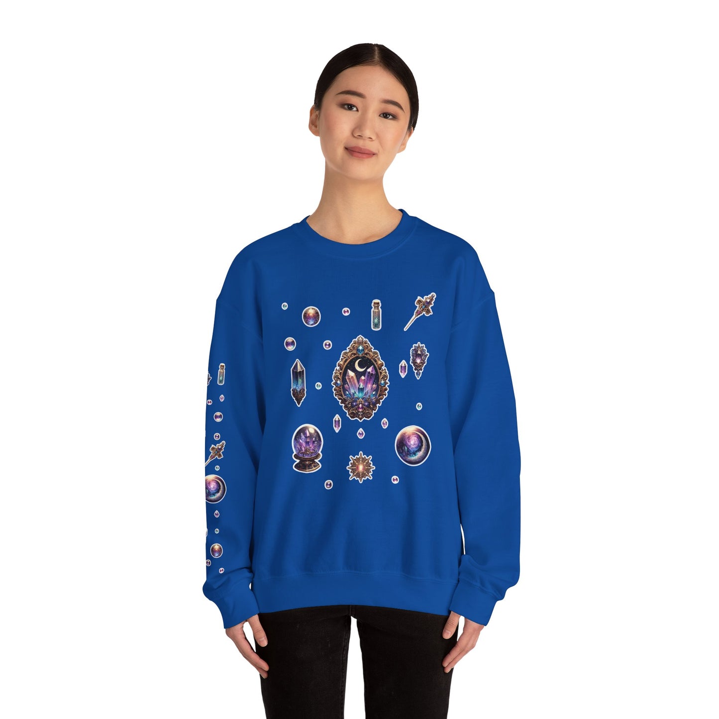 “Crystal Gem” Unisex Heavy Blend™ Crewneck Sweatshirt — soft, strong, and sparkling 💎🌌🖤