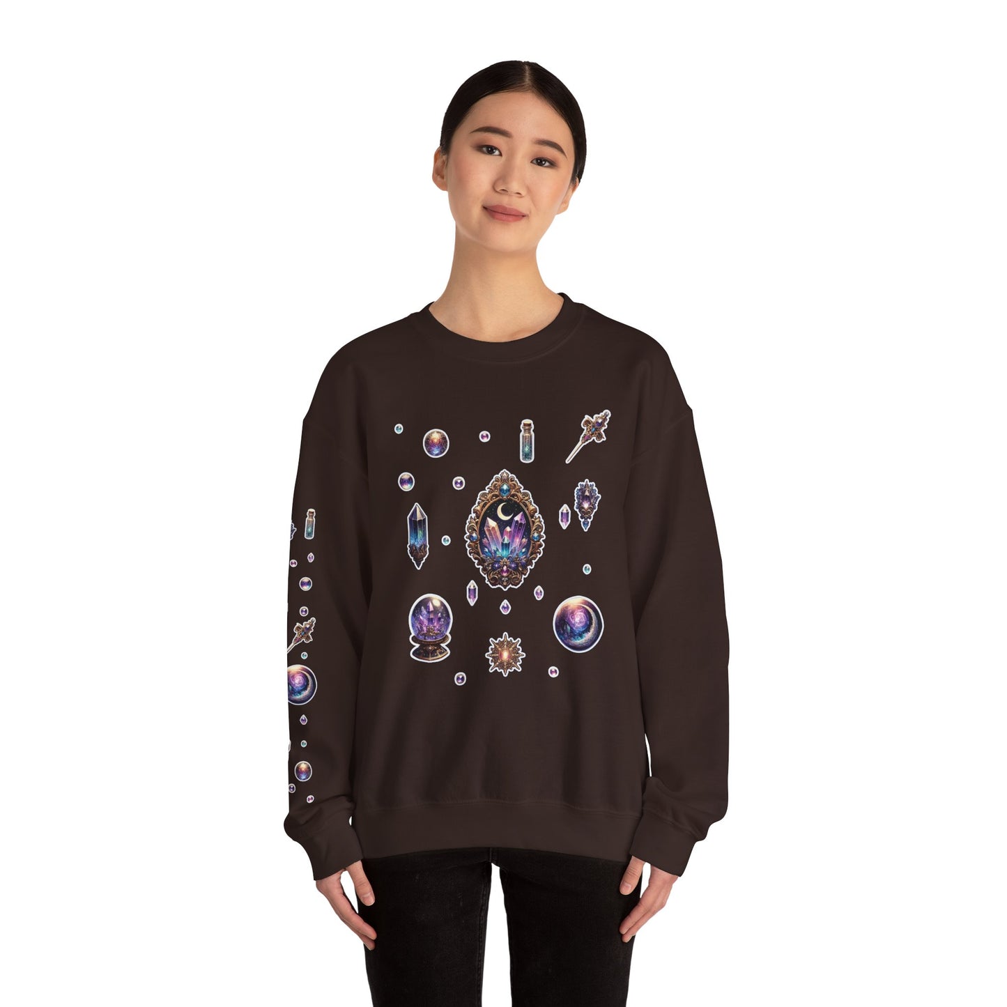 “Crystal Gem” Unisex Heavy Blend™ Crewneck Sweatshirt — soft, strong, and sparkling 💎🌌🖤