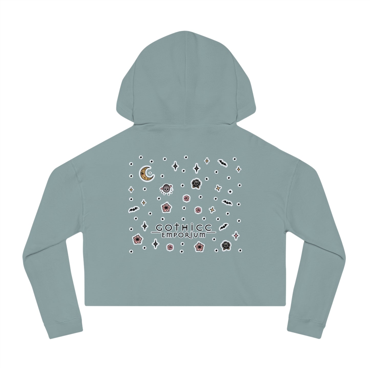 “Soft Goth” Cropped Hooded Sweatshirt — tender, toxic, and softly unbothered 🖤🌫️🕸️✨